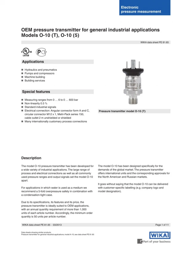 electronic pressure measurement