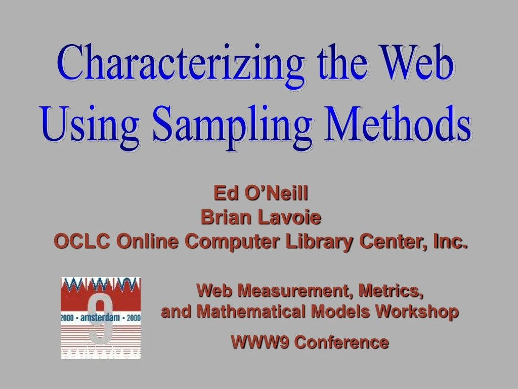 characterizing the web using sampling methods