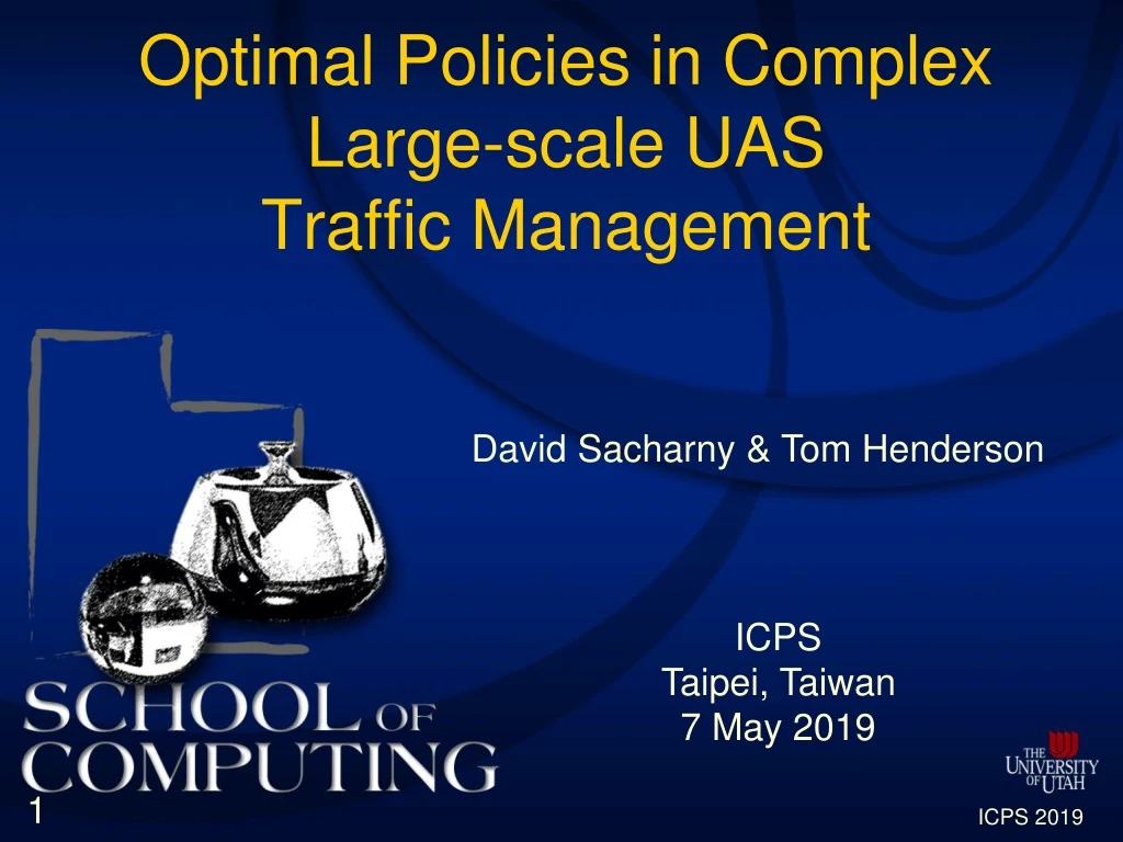optimal policies in complex large scale uas traffic management