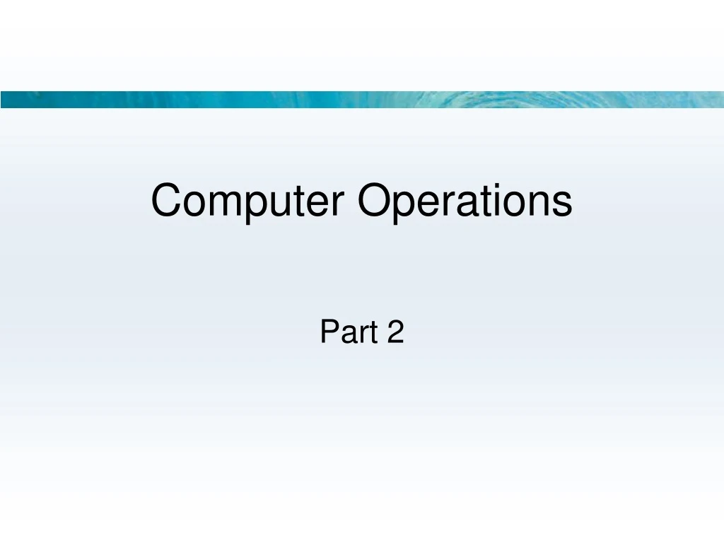 computer operations