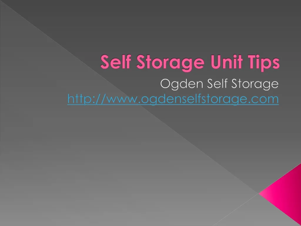 self storage unit tips