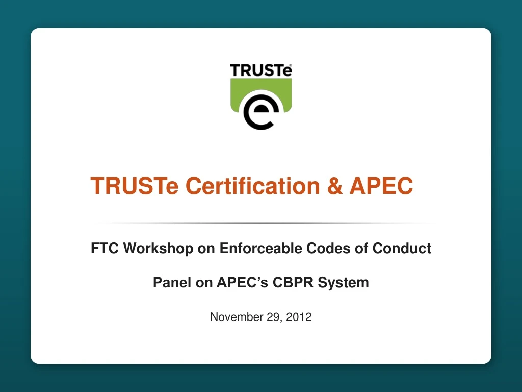 truste certification apec