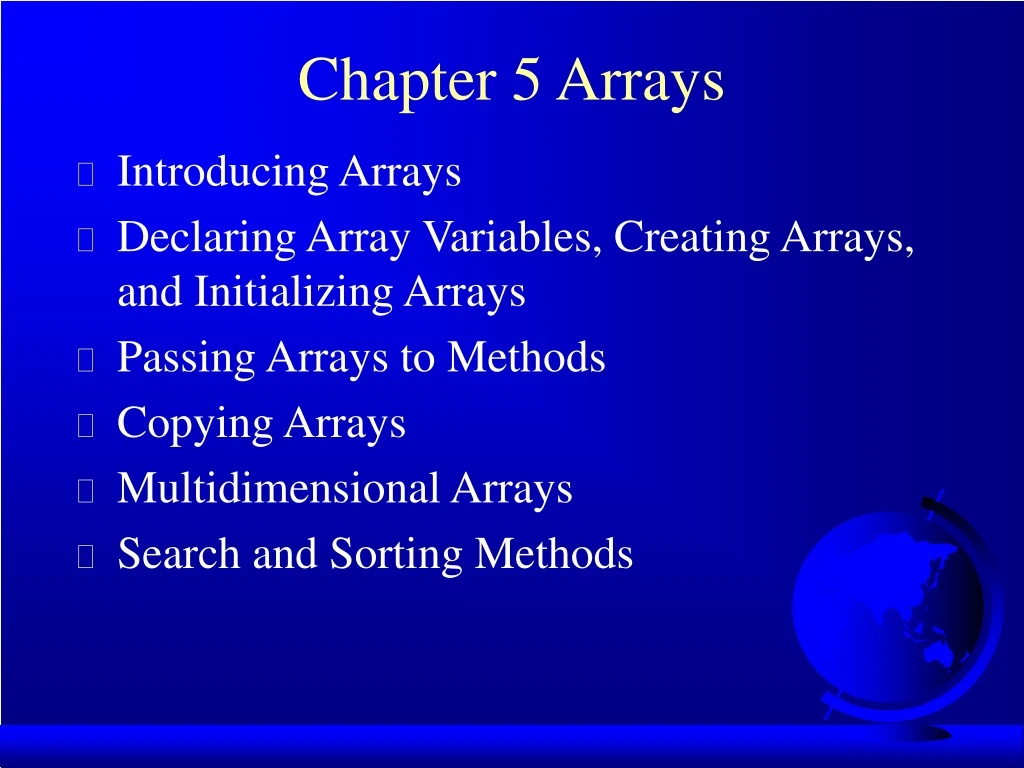 chapter 5 arrays