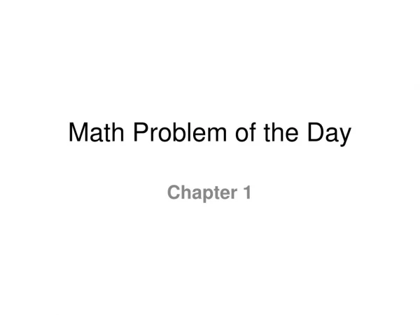 Math Problem of the Day