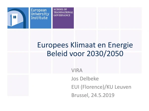 Europees Klimaat en Energie Beleid voor 2030/2050