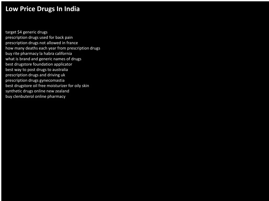 low price drugs in india