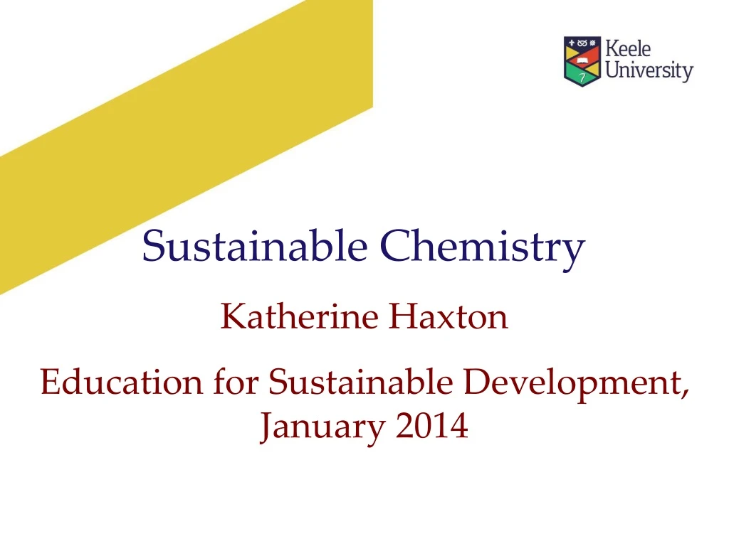 sustainable chemistry katherine haxton education