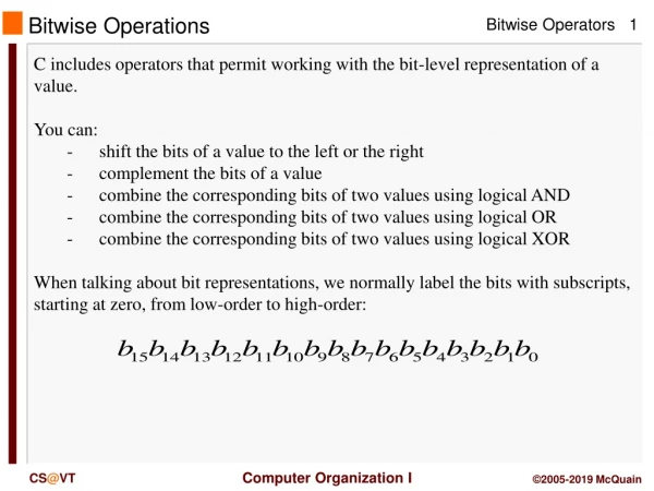 Bitwise Operations