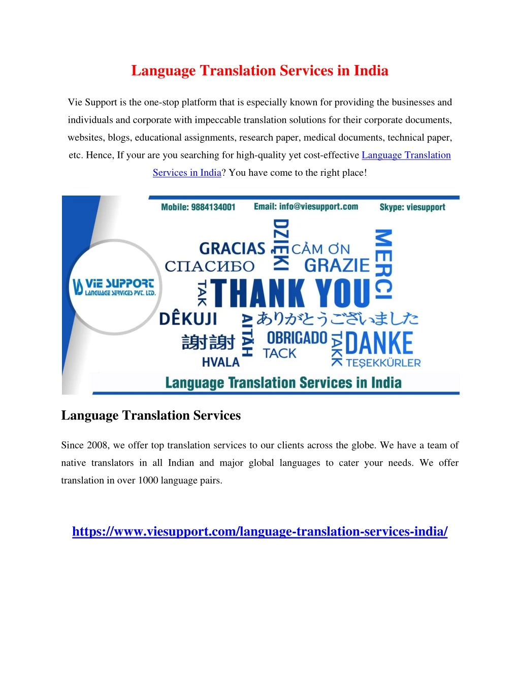 language translation services in india