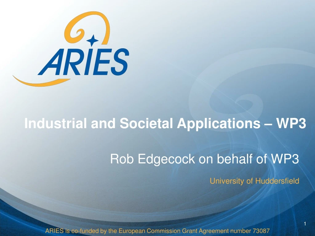 industrial and societal applications wp3