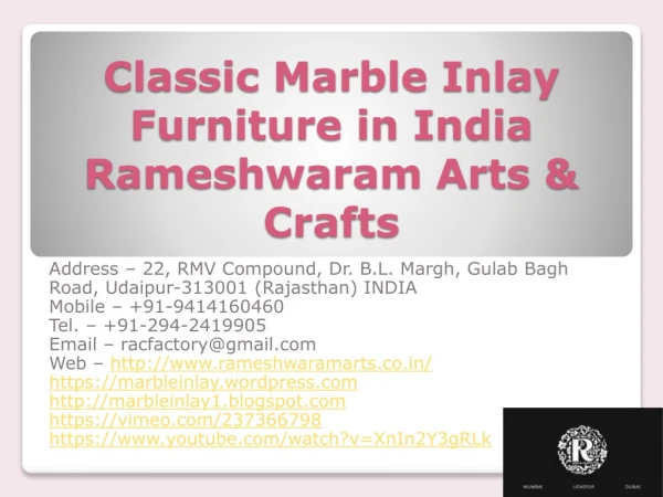Classic Marble Inlay Furniture in India Rameshwaram Arts &amp; Crafts