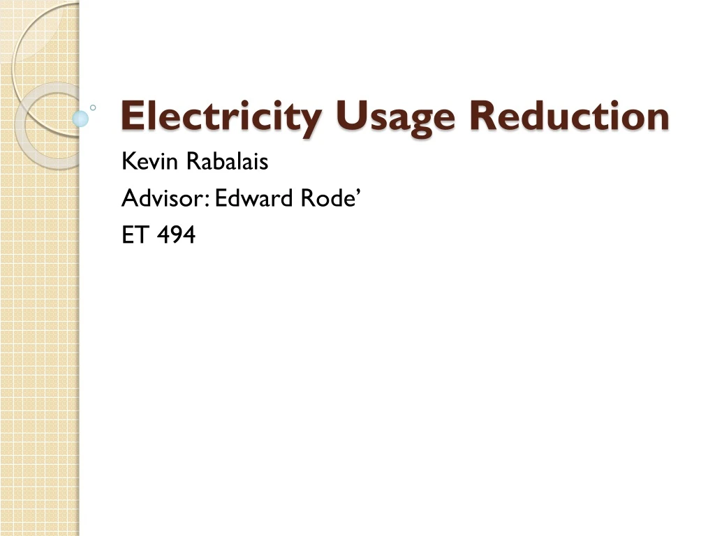 electricity usage reduction