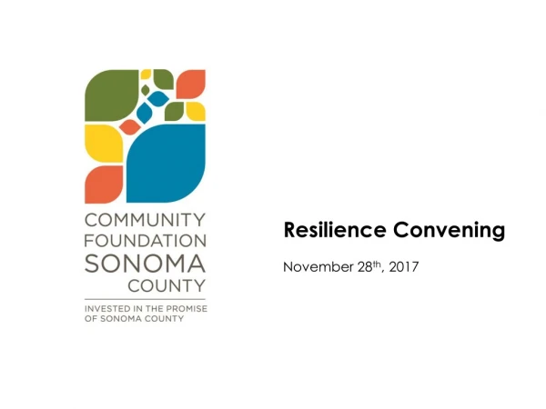 Resilience Convening November 28 th , 2017