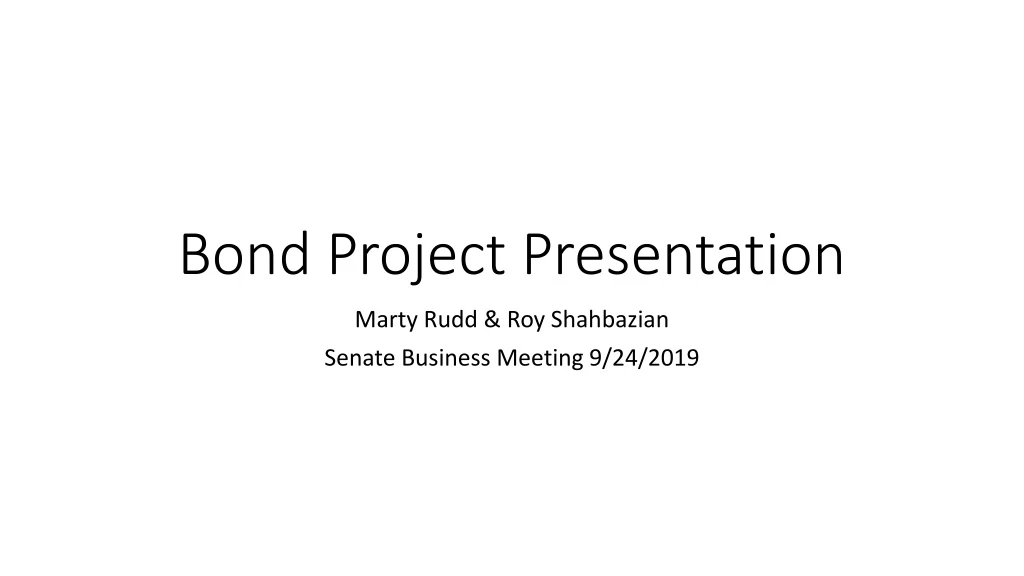 bond project presentation