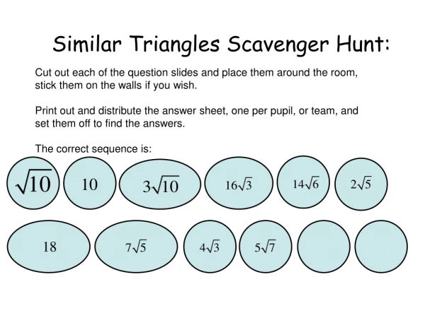 Similar Triangles Scavenger Hunt: