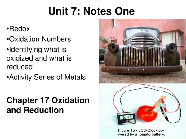 Unit 7: Notes One