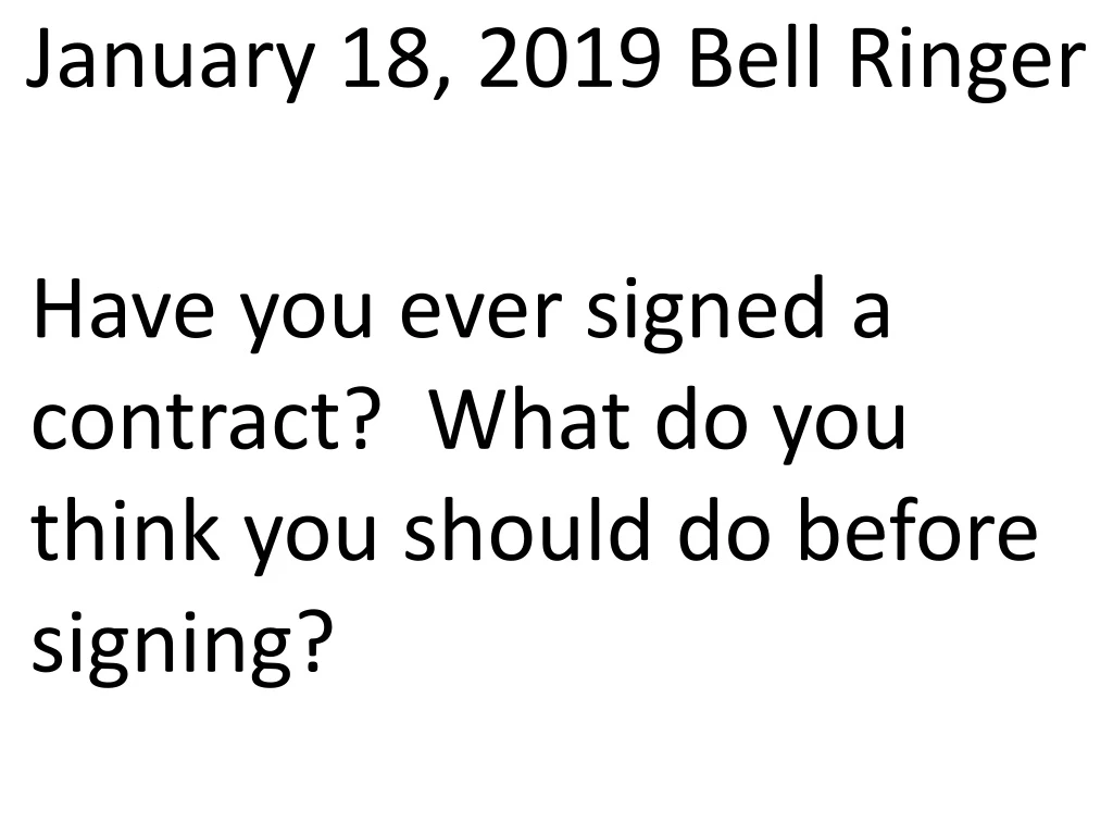 january 18 2019 bell ringer