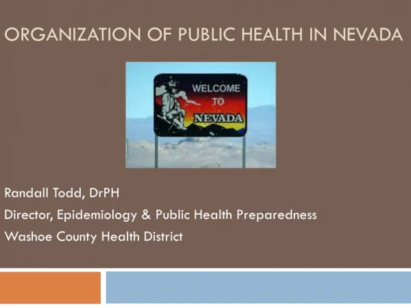Organization of Public Health in Nevada