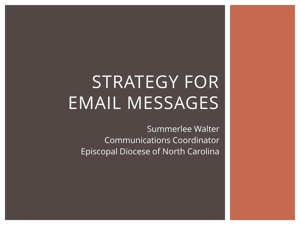 strategy for email messages