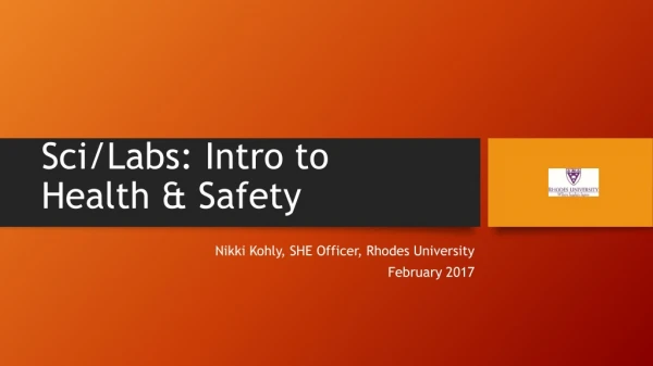 Sci /Labs: Intro to Health &amp; Safety