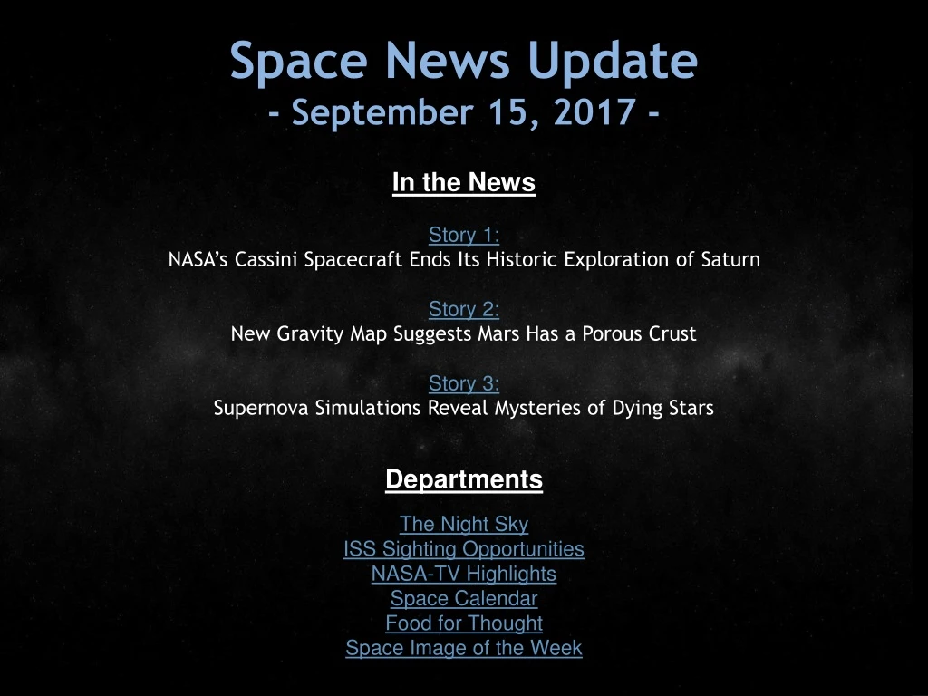 space news update september 15 2017