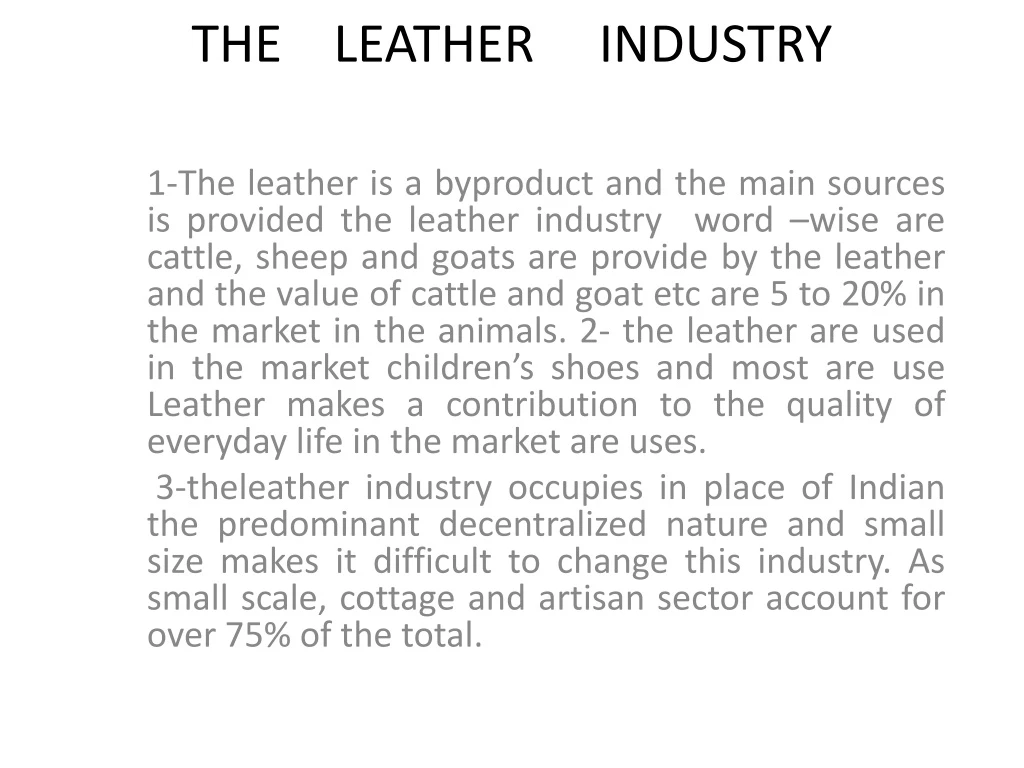 the leather industry