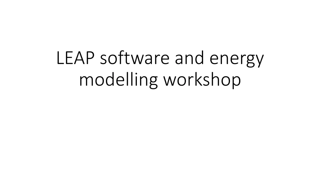 leap software and energy modelling workshop