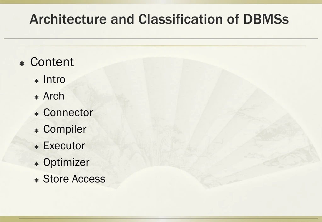 architecture and classification of dbmss