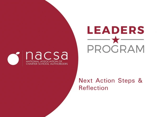 Next Action Steps &amp; Reflection