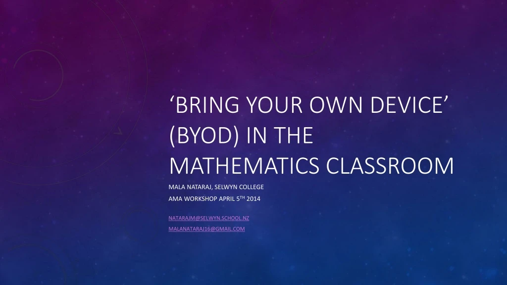 bring your own device byod in the mathematics classroom