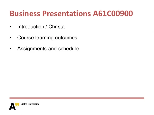 Business Presentations A 61C00900