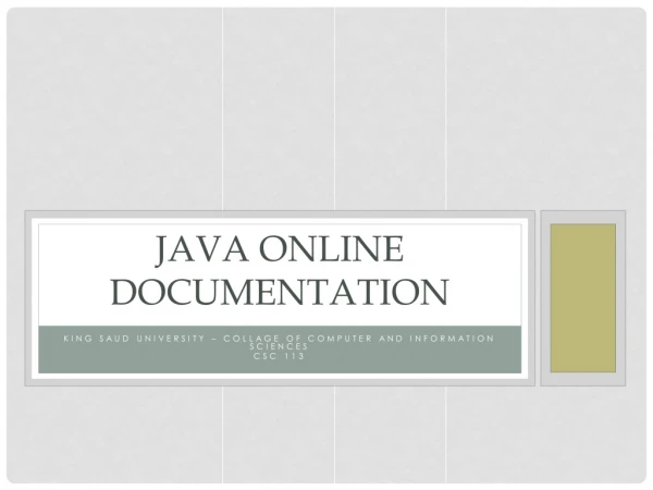 Java Online documentation