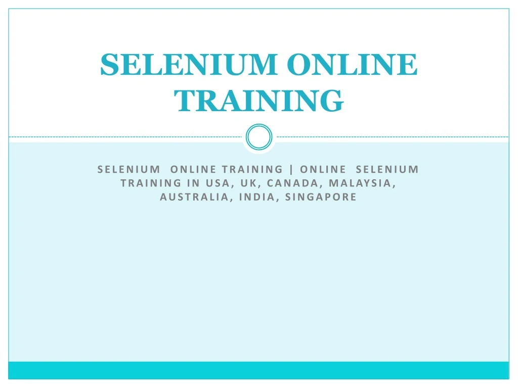selenium online training