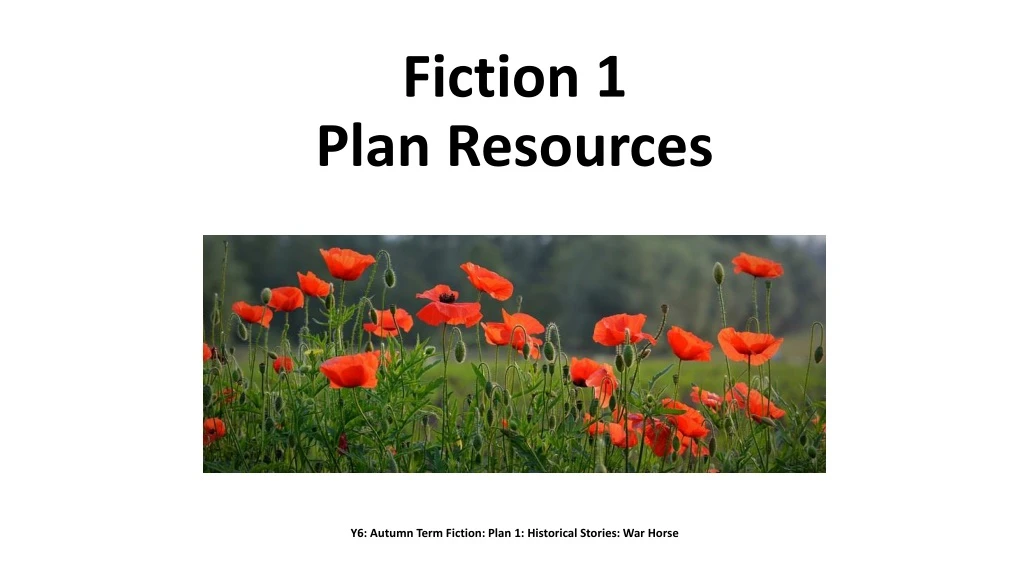 fiction 1 plan resources