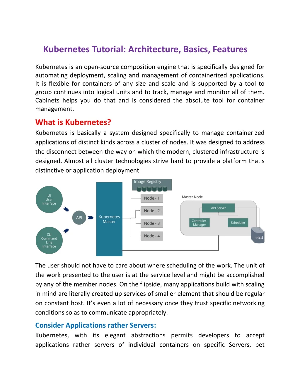 kubernetes tutorial architecture basics features