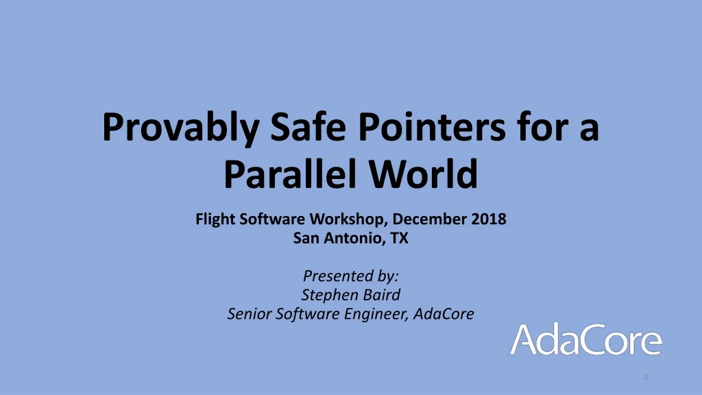 provably safe pointers for a parallel w orld