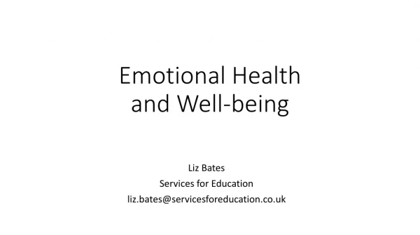Emotional Health and Well-being