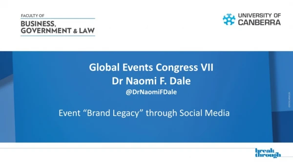 Global Events Congress VII Dr Naomi F. Dale @ DrNaomiFDale