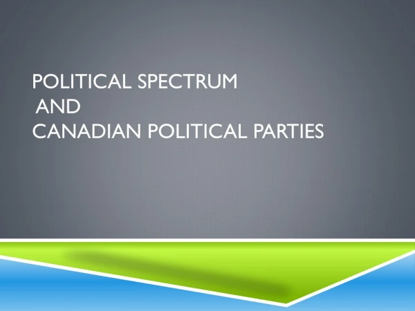 Political Spectrum and Canadian political parties