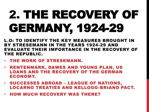 2. The recovery of Germany, 1924-29