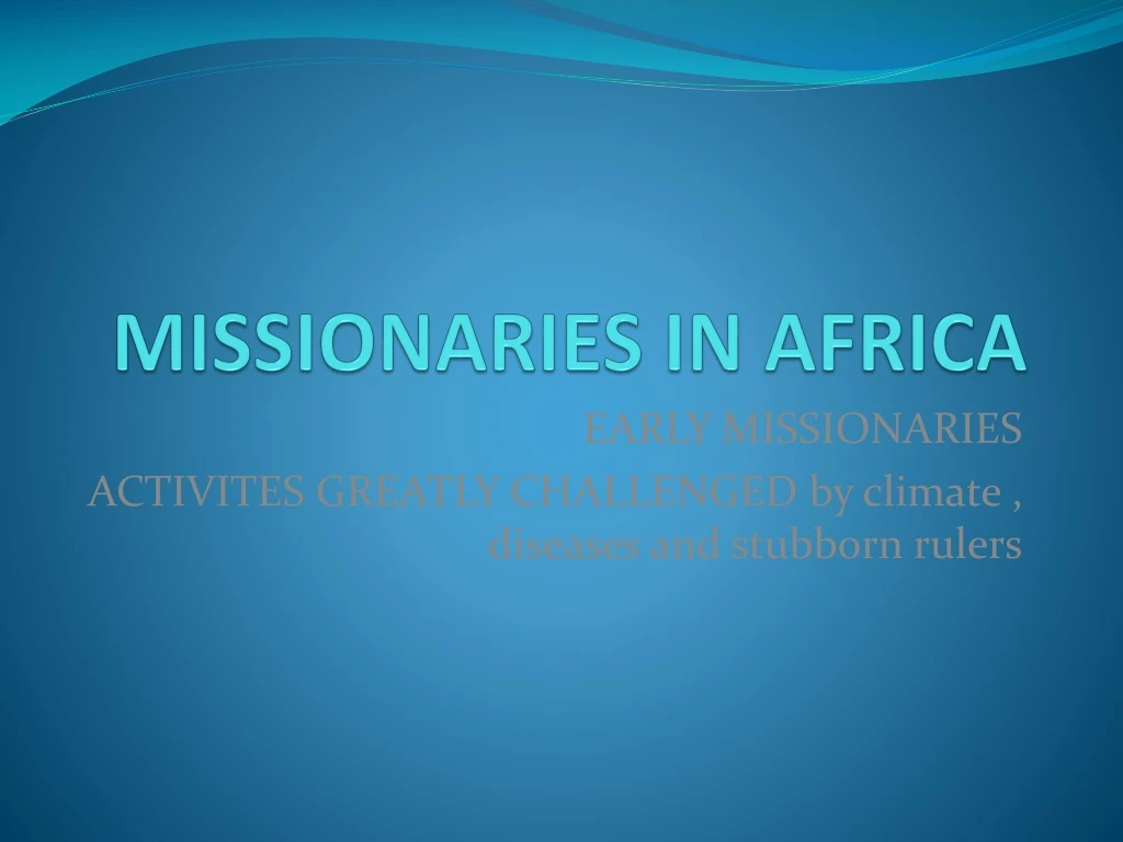 missionaries in africa