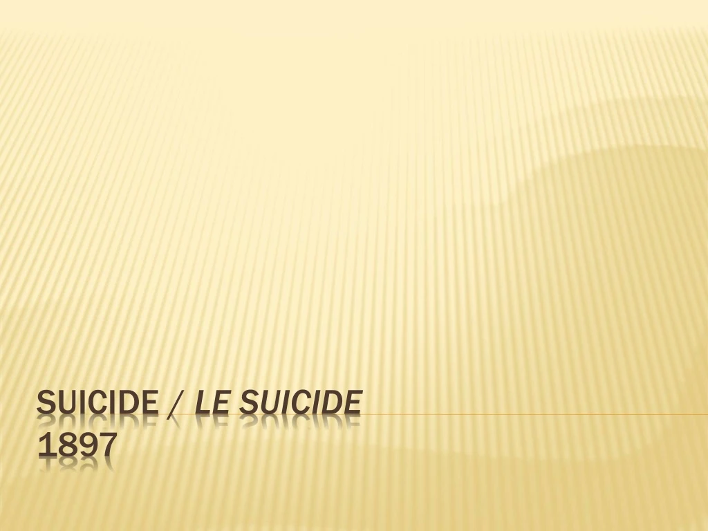 suicide le suicide 1897