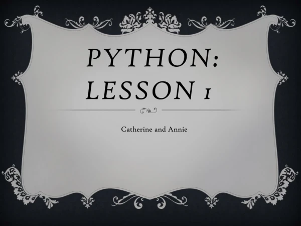 Python: lesson 1