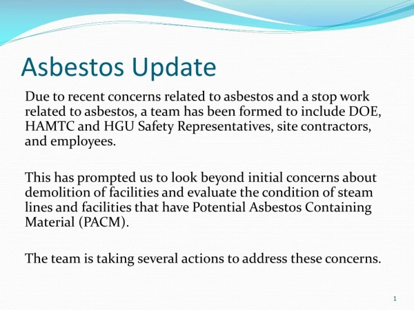Asbestos Update