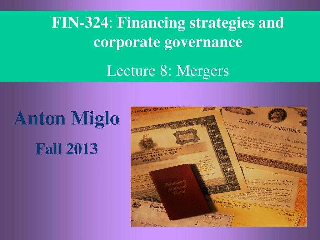 fin 324 financing strategies and corporate