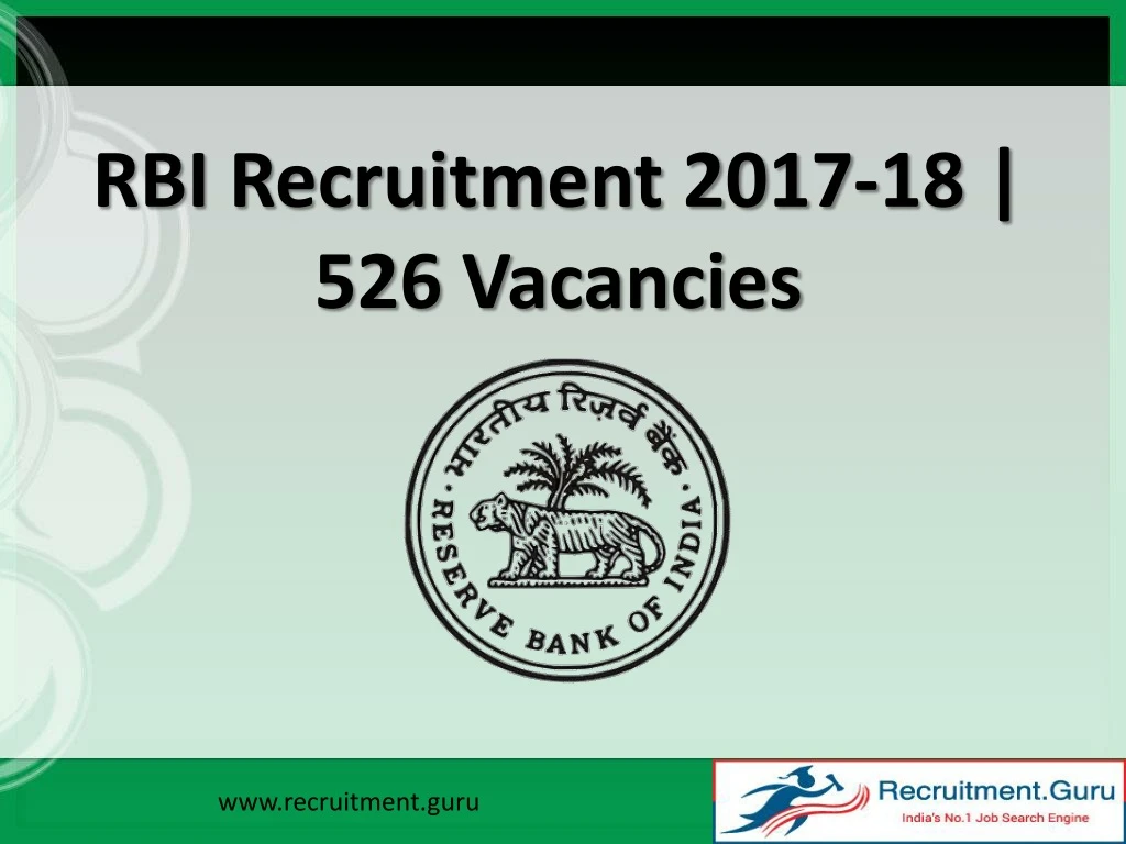 rbi recruitment 2017 18 526 vacancies