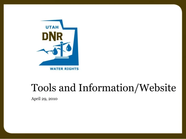 Tools and Information/Website April 29, 2010