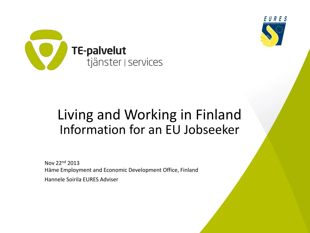 living and working in finland information for an eu jobseeker