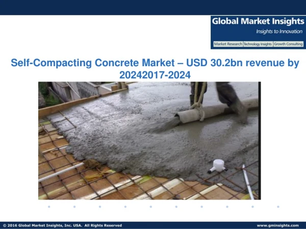 Self-Compacting Concrete Market – USD 30.2bn revenue by 20242017-2024