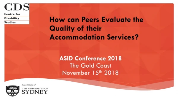 How can Peers Evaluate the Quality of their Accommodation Services?